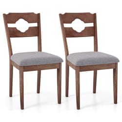 Dining Chair Set of 2 Fabric Upholstered Kitchen Chairs w/ Padded Seat