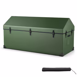 Waterproof Outdoor Storage Box Tarpaulin Deck Box w/ Ventilated Window