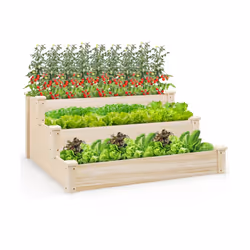 3-tier Raised Garden Bed Tiered Garden Box w/Open-ended Base