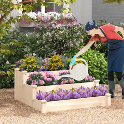 3-tier Raised Garden Bed Tiered Garden Box w/Open-ended Base