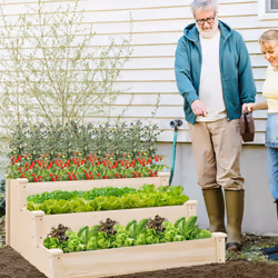 3-tier Raised Garden Bed Tiered Garden Box w/Open-ended Base