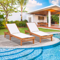 Outdoor Patio Fabric Chaise Lounge Chair Outdoor 5-Position Recliner