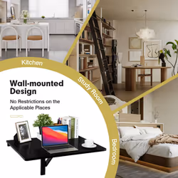 Wall Mounted Folding Table 80 x 60 cm Drop-Leaf Floating Writing Desk