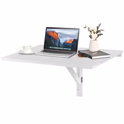 Wall Mounted Folding Table, 80 x 60 cm Drop-Leaf Floating Writing Desk