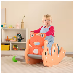 3-in-1 Kids Slide Rocking Horse Toy Toddlers Portable Sliding Climbing