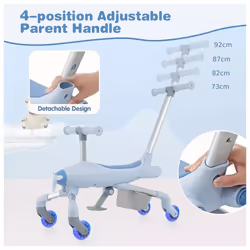 2-in-1 Kids Ride-on Push Car Plane-Themed Foot-to-Floor Sliding Toy