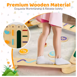 Montessori Balance Beam Toy Set Toddlers Wooden Balance Boards