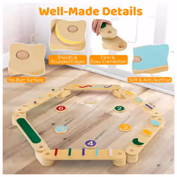 Montessori Balance Beam Toy Set Toddlers Wooden Balance Boards