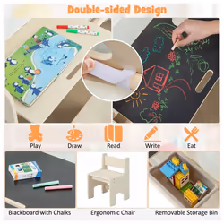 6-in-1 Kids Playhouse Wooden Indoor Play Tent Toddler