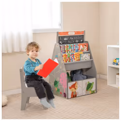 Double-Sided Kids Art Easel Play Station Table Chair Set