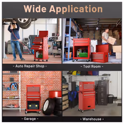 6 Drawers Rolling Tool Chest High Capacity Tool Storage Cabinet