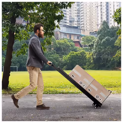 Hand Truck &Ladder Foldable 3-Step Ladder Heavy-duty Utility Cart