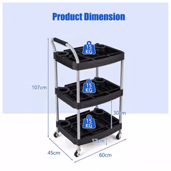 3 Layer Tool Cart Utility Cart Detailing Cart Tool Mobile Rolling Cart