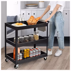 3-Tier Tool Trolley Utility Cart Heavy Duty Service Cart
