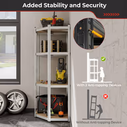 4-Tier Corner Shelving Unit Adjustable Garage Storage Utility Rack
