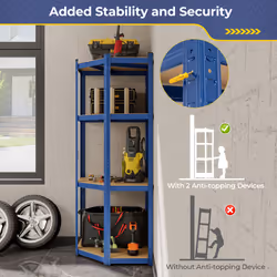 4-Tier Corner Shelving Unit Adjustable Garage Storage Utility Rack
