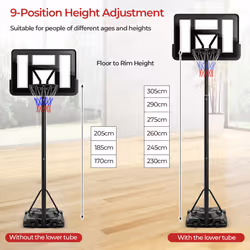 Height Adjustable Basketball Goal System 2.3-3M Basketball Hoop Stand