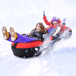 2-Person Inflatable Snow Tube Heavy-Duty Sledding Toboggan Resistant