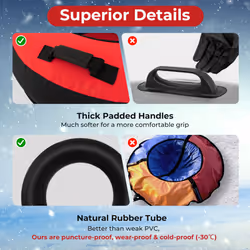 2-Person Inflatable Snow Tube Heavy-Duty Sledding Toboggan Resistant