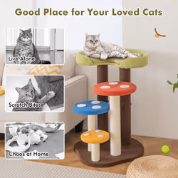 Cat Tree 5-Tier Cat Tower Indoor Mushroom Kitten Activity Center