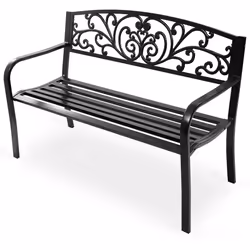 Outdoor Vines Pattern Love Seat Garden Bench Patio Park Bench