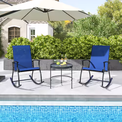 2 Pieces Outdoor Rocking Chairs Patio Cozy Rockers
