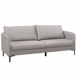Loveseat Sofa Upholstered Couch with Armrest & Sturdy Metal Legs Grey