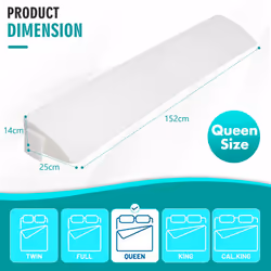 Queen Size Bed Wedge Pillow with Side Pocket Triangle Filler 152cm
