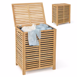 80 L Laundry Hamper Clothes Laundry Basket W/ Lid &Removable Liner Bag
