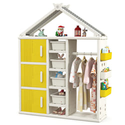 Kids Costume Closet Dresser Children Armoire Closet w/ Storage Bin