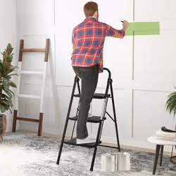 Folding Step Ladder 3-Step Ladder Portable Step Stool 265KG Capacity