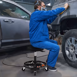 150 KG Capacity Pneumatic Rolling Mechanic Stool w/Tool Tray-Black