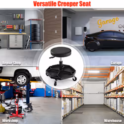 150 KG Capacity Pneumatic Rolling Mechanic Stool w/Tool Tray-Black
