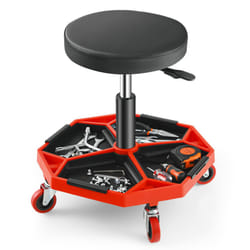 150 KG Capacity Pneumatic Rolling Mechanic Stool w/Tool Tray-Red