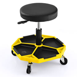 150 KG Capacity Pneumatic Rolling Mechanic Stool w/Tool Tray-Yellow