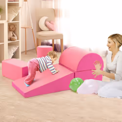 5 Pieces Kids Climb Crawl Foam Play Set Colorful Educational Software-Rose