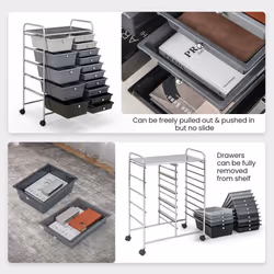 15 Drawers Storage Trolley Mobile Rolling Utility Cart Home Office Organizer
