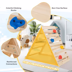Double Sided Triangle Climber Wooden Climbing Toy-Colorful