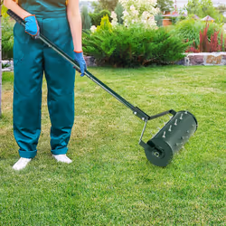 45 cm Manual Lawn Aerator Garden Heavy Duty Rolling Aerator Lawn Tool