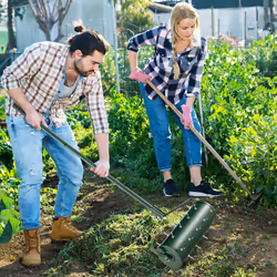 45 cm Manual Lawn Aerator Garden Heavy Duty Rolling Aerator Lawn Tool
