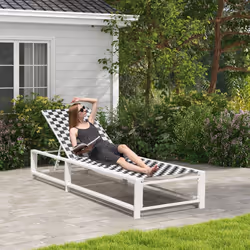 Adjustable Patio Chaise Lounge Outdoor Lounge Chair with Wheels