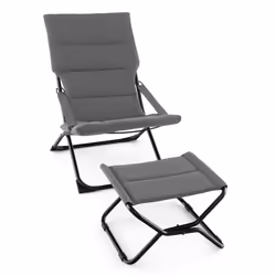 Patio Folding Sling Chair Outdoor Portable Lounge Chair with Footrest