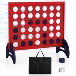 4-to-Score Game Wooden 4-in-a-row Game Set w/ 42 PCS Jumbo Rings