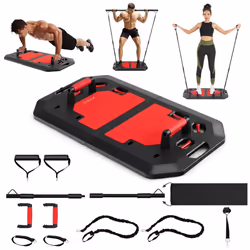 Portable Home Gym Equipment Foldable Push Up Board with Resistance Bands Handle