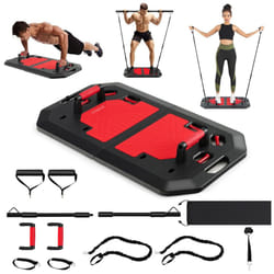Portable Home Gym Equipment Foldable Push Up Board with Resistance Bands Handle