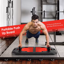 Portable Home Gym Equipment Foldable Push Up Board with Resistance Bands Handle