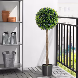 Artificial Boxwood Topiary Tree Fake Greenery Plant Topiary Ball Tree