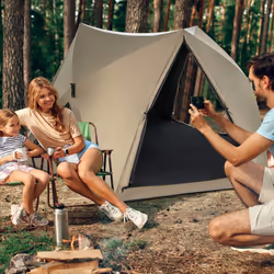 6 People Pop-up Camping Tent 6-Sided Family Tent Portable Hiking Tent