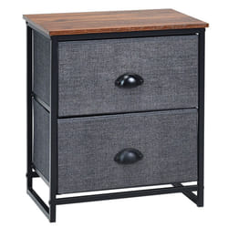Chest of Drawers with 2 Drawers Home Storage Organizer Unit-Black