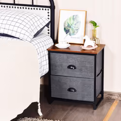 Chest of Drawers with 2 Drawers Home Storage Organizer Unit-Black